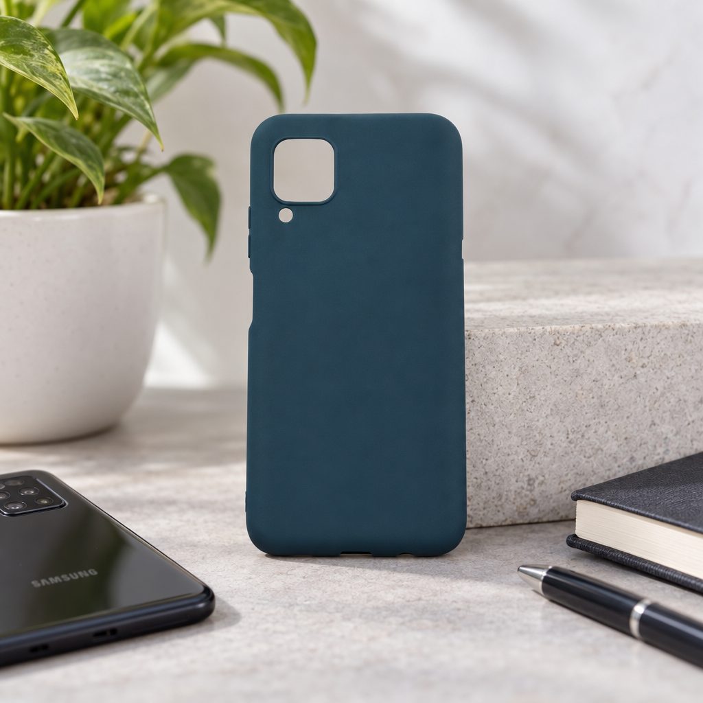 Husă Samsung Galaxy A21s din TPU mat, albastru închis, anti-amprentă