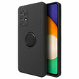 Husa protectie Flippy compatibila cu Samsung Galaxy A32 5G Liquid Silicone Ring cu suport rotativ Negru - vivimall.ro