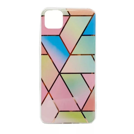Husă Samsung Galaxy A32 5G din TPU moale model Marble Geometric roz, vedere frontală