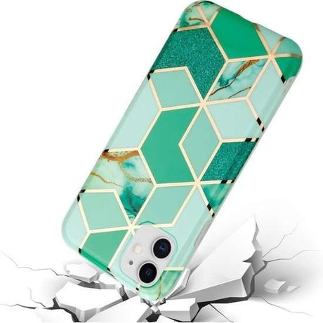 Husă Samsung Galaxy A32 5G Marble Verde, detaliu colțuri întărite și decupaj cameră