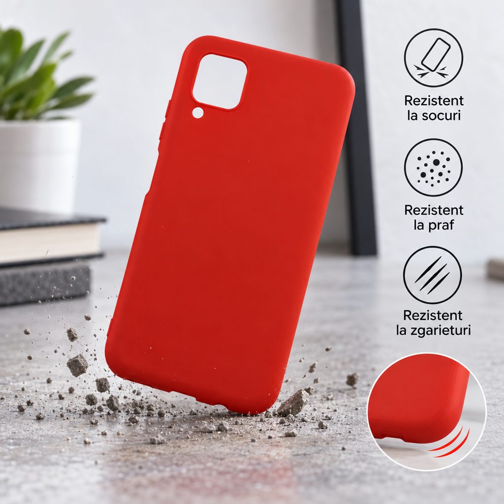 Husa protectie Vivimall compatibila cu Samsung Galaxy A51 Matte Tpu Rosu