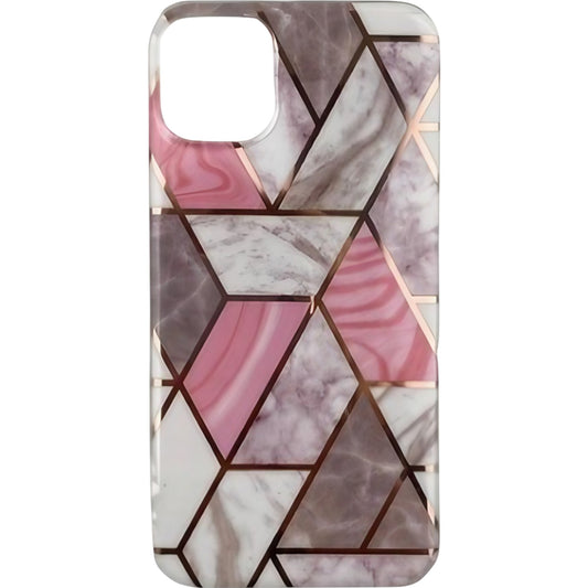 Husa protectie Vivimall compatibila cu Samsung Galaxy A52 Soft IMD TPU Marble Geometric Alb - vivimall.ro