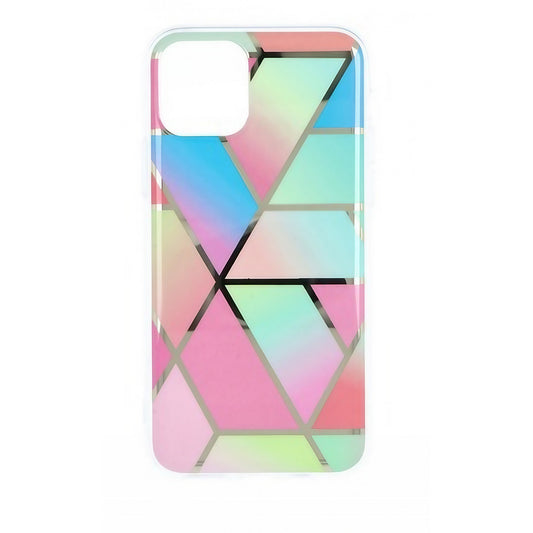 Husa protectie Vivimall compatibila cu Samsung Galaxy A52 Soft IMD TPU Marble Geometric Roz - vivimall.ro