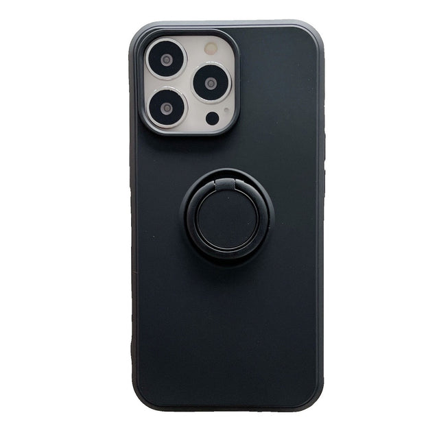 Husa protectie Flippy compatibila cu Samsung Galaxy A71 Liquid Silicone Ring cu suport rotativ Negru - vivimall.ro