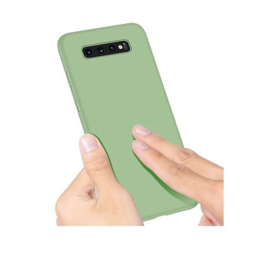 Husa protectie Vivimall compatibila cu Samsung Galaxy S10 E Liquid Silicone Case Verde inchis - vivimall.ro