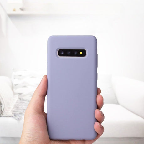 Husa protectie Flippy compatibila cu Samsung Galaxy S10 Liquid Silicone Case Mov - vivimall.ro