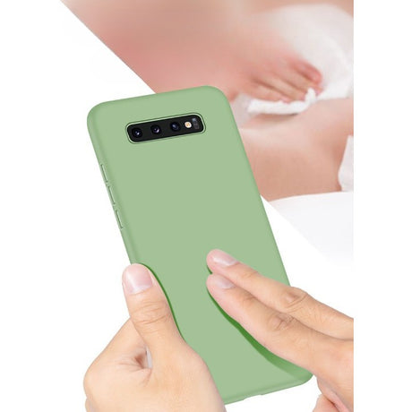 Husa protectie Flippy compatibila cu Samsung Galaxy S10 Liquid Silicone Case Verde Inchis - vivimall.ro