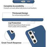 Husa protectie Flippy compatibila cu Samsung S21 5G Liquid Silicone Case Albastru inchis - vivimall.ro