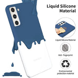 Husa protectie Flippy compatibila cu Samsung S21 5G Liquid Silicone Case Albastru inchis - vivimall.ro