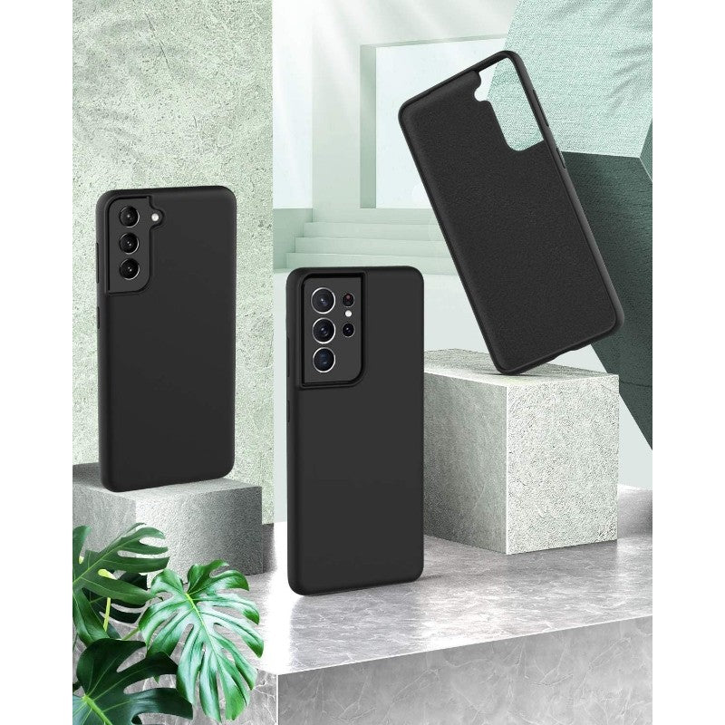 Husa protectie Flippy compatibila cu Samsung S21 5G Liquid Silicone Case Negru - vivimall.ro