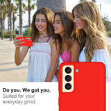 Husa protectie Flippy compatibila cu Samsung S21 5G Liquid Silicone Case Rosu - vivimall.ro