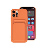 Husa protectie Flippy cu suport card compatibila cu Apple iPhone 12 Pro Portocaliu - vivimall.ro