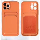 Husa protectie Flippy cu suport card compatibila cu Apple iPhone 13 Pro Max Portocaliu - vivimall.ro