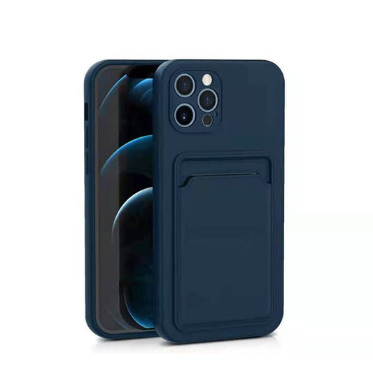 Husa protectie Vivimall cu suport card compatibila cu Samsung A22 4G Albastru Inchis - vivimall.ro
