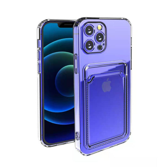 Husa protectie Vivimall cu suport card compatibila cu Samsung Galaxy A72 Transparent - vivimall.ro