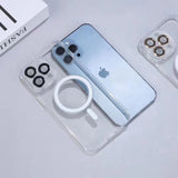 Husa protectie Flippy pentru Apple iPhone 12, MagSafe Silicone, Protectie si folie camera inclusa, protectie camera, Transparent - vivimall.ro