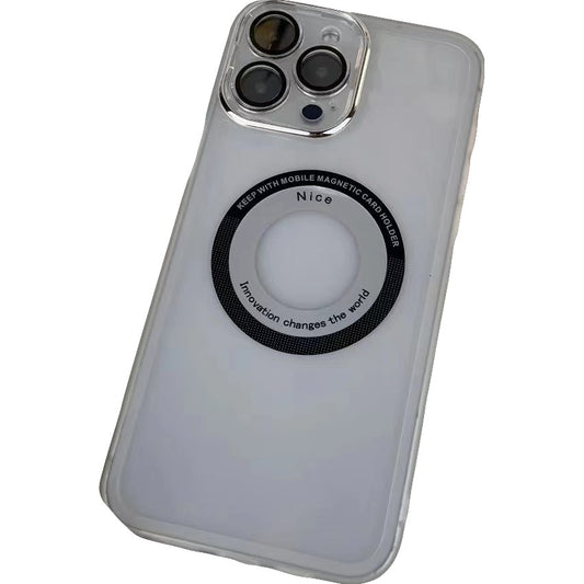 Husa protectie MagSafe TPU, Vivimall, pentru iPhone 14, cu decupaj logo, Folie Sticla Camera, Transparent - vivimall.ro