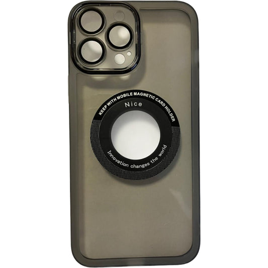 Husa protectie Vivimall pentru Apple iPhone 14 Pro decupaj logo, magnetica, Protectie Camera, Negru - vivimall.ro