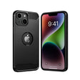 Husă iPhone 14 din TPU carbon negru Vivimall, vedere frontală, grosime 1,5 mm