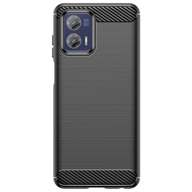 Husa de Protectie pentru Motorola Moto G13 / G23, Flippy, Protectie 360, din TPU cu element de Carbon, Anti Alunecare, 1.8 mm, Negru - vivimall.ro