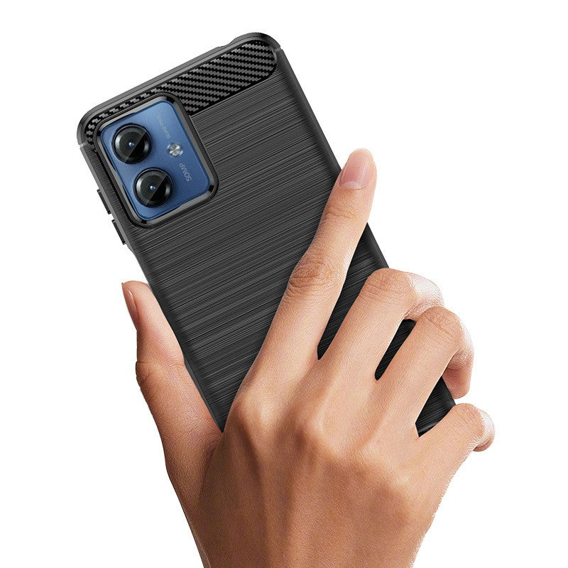 Husă protecție Motorola Moto G14 neagră, decupaje precise pentru butoane și porturi