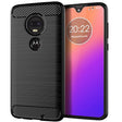 Husă Motorola Moto G22 din TPU cu element carbon, protecție 360°, culoare negru, vedere frontală