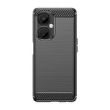 Husă silicon TPU neagră pentru OnePlus Nord CE2 Lite 5G, textură periată, vedere frontală