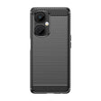 Husă silicon TPU OnePlus Nord CE3 Lite, textură periată neagră cu element carbon, vedere frontală