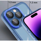 Husa protectie Flippy pentru Samsung A03 Electroplated cu  suport pentru camera, 1.5 mm grosime, protectie camera, Albastru - vivimall.ro