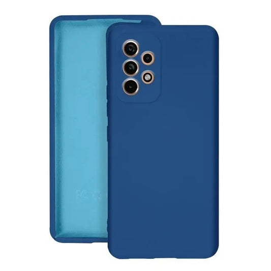Husa protectie Vivimall pentru Samsung A53 5G Liquid Silicone Albastru Inchis - vivimall.ro