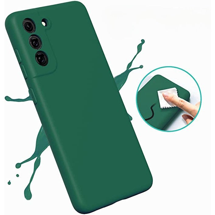 Husa protectie Flippy pentru Samsung S21 FE Liquid Silicone Verde - vivimall.ro