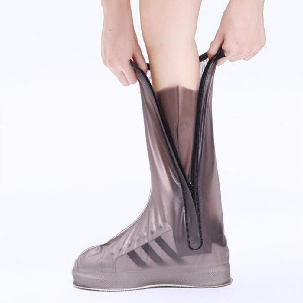 Protectie Incaltaminte pentru Ploaie si Noroi, Flippy, Impermeabila, Talpa Antiderapanta, cu Fermoar si Capsa, Inaltime 40 cm, Marime XXXL 44-45, Maro - vivimall.ro