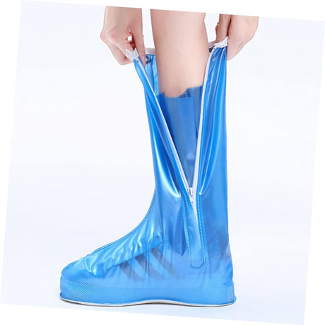 Protectie Incaltaminte pentru Ploaie si Noroi, Flippy, Impermeabila, Talpa Antiderapanta, cu Fermoar si Capsa, Inaltime 40 cm, Marime XXL 42-43, Albastru - vivimall.ro