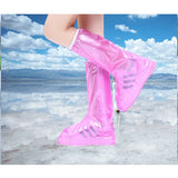 Protectie Incaltaminte pentru Ploaie si Noroi, Flippy, Impermeabila, Talpa Antiderapanta, cu Fermoar si Capsa, Inaltime 40 cm, Marime S 34-35, Roz - vivimall.ro