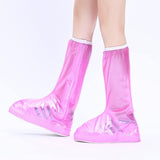 Protectie Incaltaminte pentru Ploaie si Noroi, Flippy, Impermeabila, Talpa Antiderapanta, cu Fermoar si Capsa, Inaltime 40 cm, Marime L 38-39, Roz - vivimall.ro