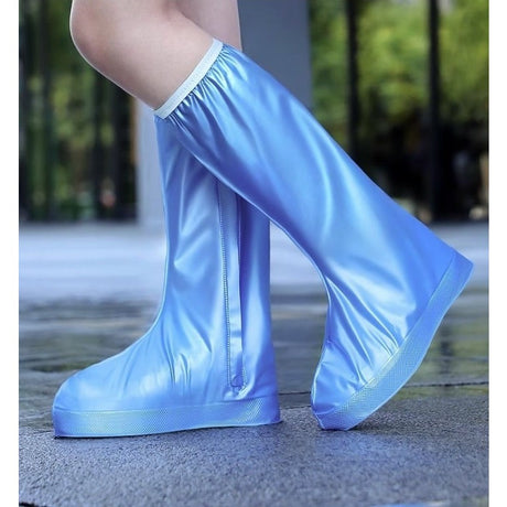 Protectie Incaltaminte pentru Ploaie si Noroi, Flippy, Impermeabila, Talpa Antiderapanta, cu Fermoar si Capsa, Inaltime 40 cm, Marime XXL 42-43, Albastru - vivimall.ro