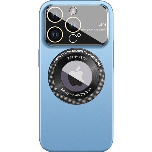 Husa protectie MagSafe Kathy Tech, Vivimall, pentru Apple iPhone 12 Pro, Dublu Cerc, Albastru Deschis - vivimall.ro