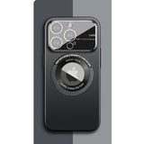 Husa protectie MagSafe Kathy Tech, Flippy, pentru Apple iPhone 12 Pro Max, Dublu Cerc, Negru - vivimall.ro