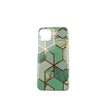 Husa protectie pentru Apple iPhone 11 Pro Max Soft IMD TPU Marble Geometric Verde - vivimall.ro