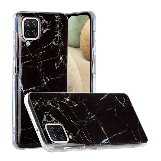 Husă TPU Marble neagră pentru iPhone SE 2020 cu suport inclus, vedere frontală