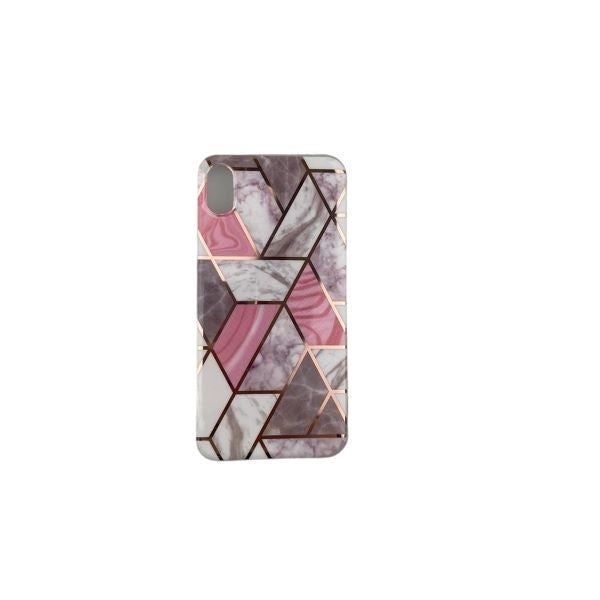Husa protectie pentru Apple iPhone X/XS Soft IMD TPU Marble Geometric Alb - vivimall.ro