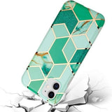 Husa protectie pentru Apple iPhone X/XS Soft IMD TPU Marble Geometric Verde - vivimall.ro