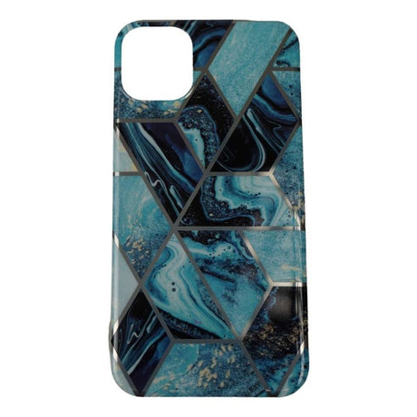 Husa protectie pentru Huawei P Smart Z Soft IMD TPU Marble Geometric Albastru - vivimall.ro