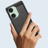 Husă OnePlus Nord 3 cu insert carbon negru, decupaje precise pentru camere și butoane
