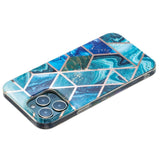 Husa protectie pentru Samsung A21S Soft IMD TPU Marble Geometric Albastru - vivimall.ro