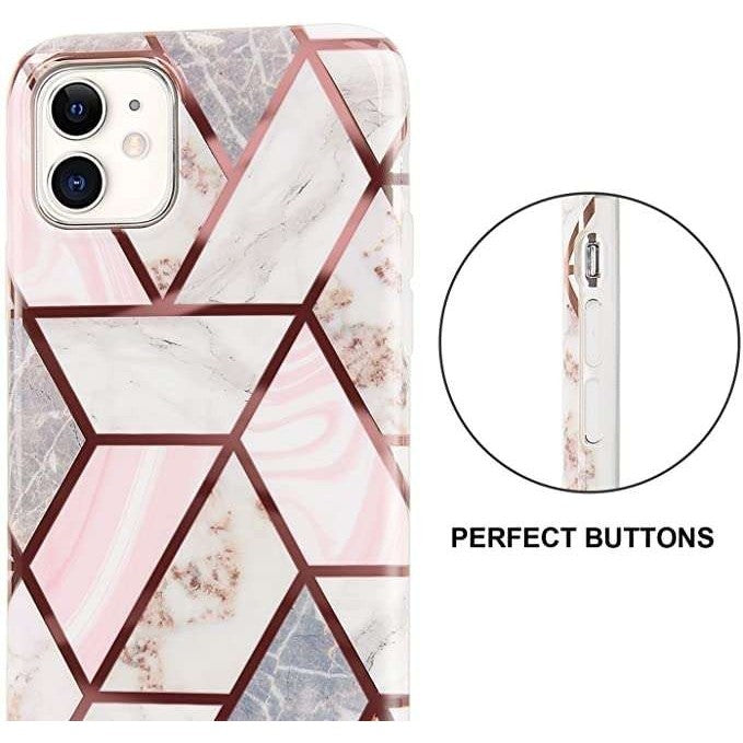 Husa protectie pentru Samsung A71 Soft IMD TPU Marble Geometric Alb - vivimall.ro