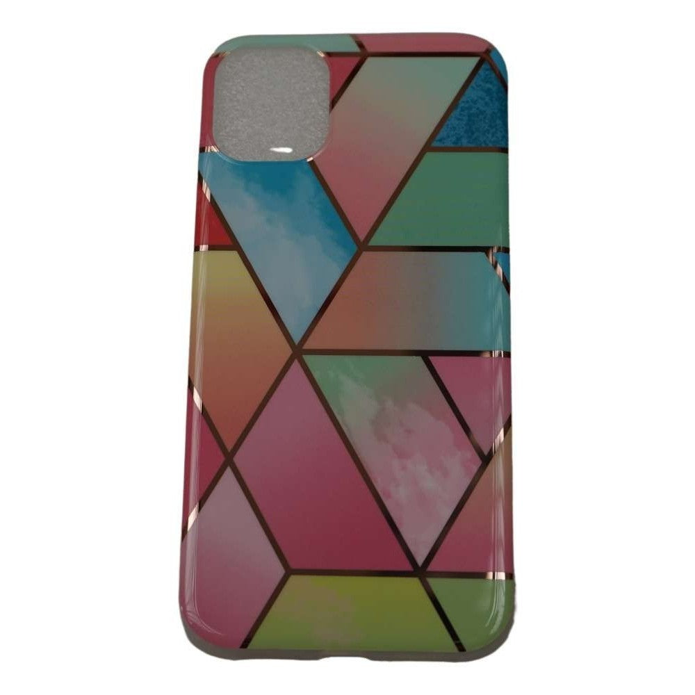 Husa protectie pentru Samsung S10 Plus Soft IMD TPU Marble Geometric Roz - vivimall.ro