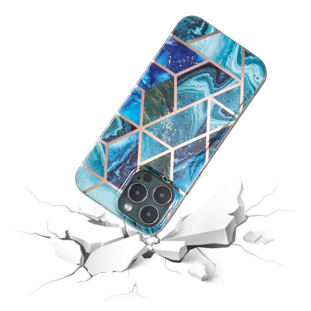 Husa protectie pentru Samsung S20 Ultra Soft IMD TPU Marble Geometric Albastru - vivimall.ro