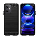 Husă Xiaomi Redmi Note 12 5G din TPU moale negru, textură periată, vedere spate