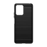 Detaliu element carbon husă protecție Xiaomi Redmi Note 12 5G, silicon negru